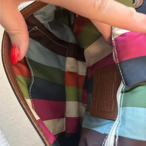 Coach Brown Leather Shoulder Bag with Structured Design - Picture 7 of 9